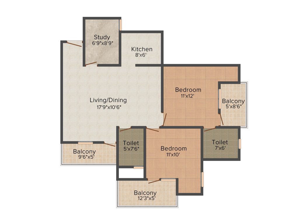 Avj Heightss (2BHK+2T (1,250 sq ft) 1250 sq ft)