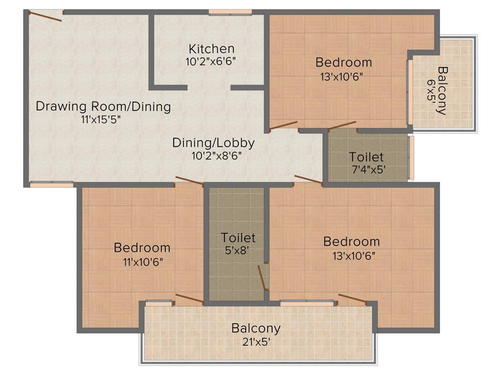 Avj Heightss (3BHK+2T (1,350 sq ft) 1350 sq ft)