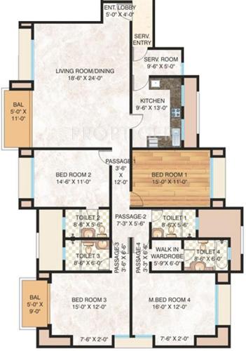 Hiranandani Brookhill (4BHK+4T (2,425 sq ft)   Servant Room 2425 sq ft)