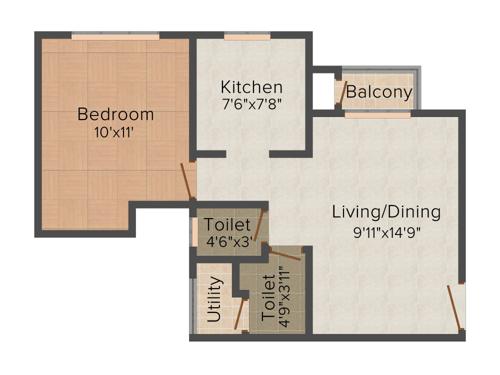 Axis La Promenade (1BHK+1T (600 sq ft) 600 sq ft) Axis La Promenade (1BHK+1T (600 sq ft) 600 sq ft)