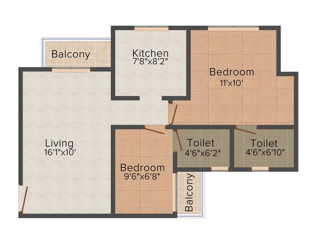 Axis La Promenade (2BHK+2T (745 sq ft) 745 sq ft)