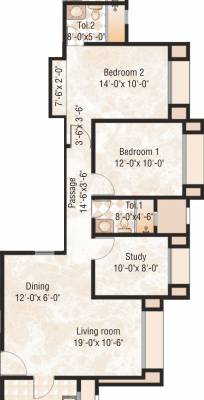 Hiranandani Canary (2BHK+2T (1,125 sq ft) + Study Room 1125 sq ft)