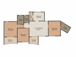 Nandan Euphora (3BHK+3T (1,349 sq ft) 1349 sq ft) Nandan Euphora (3BHK+3T (1,349 sq ft) 1349 sq ft)