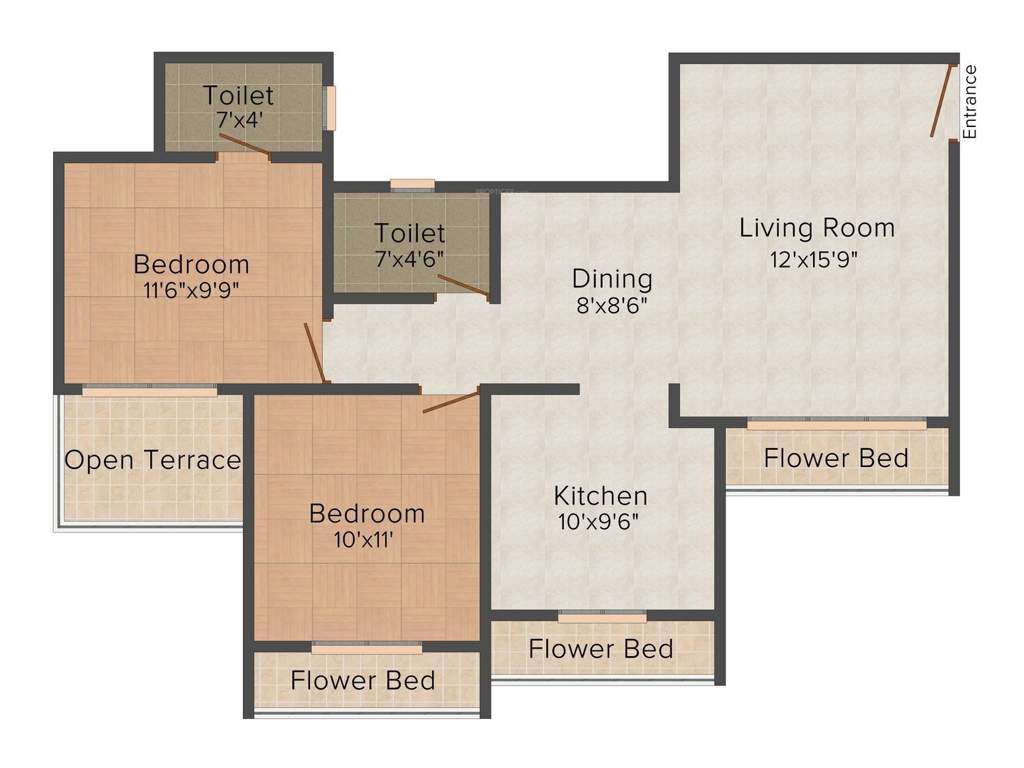 Happy Home Sarvodaya Enclave (2BHK+2T (1,140 sq ft) 1140 sq ft)