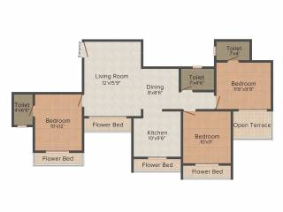 Happy Home Sarvodaya Enclave (3BHK+3T (1,410 sq ft) 1410 sq ft)