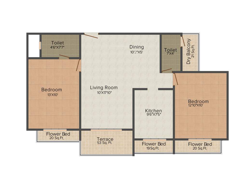Satyam Exotica (2BHK+2T (1,140 sq ft) 1140 sq ft)