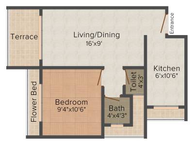 VM Mohan Pride (1BHK+1T (709 sq ft) 709 sq ft)