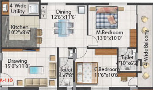 Aakruthi Aura Springs (2BHK+2T (1,195 sq ft) 1195 sq ft) Aakruthi Aura Springs (2BHK+2T (1,195 sq ft) 1195 sq ft)
