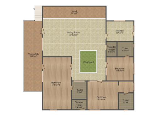 LA TIM Land Development Serenity Villas (3BHK+4T (2,600 sq ft) + Servant Room 2600 sq ft)