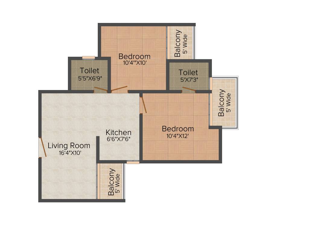 JNC The Park (2BHK+2T (950 sq ft) 950 sq ft)