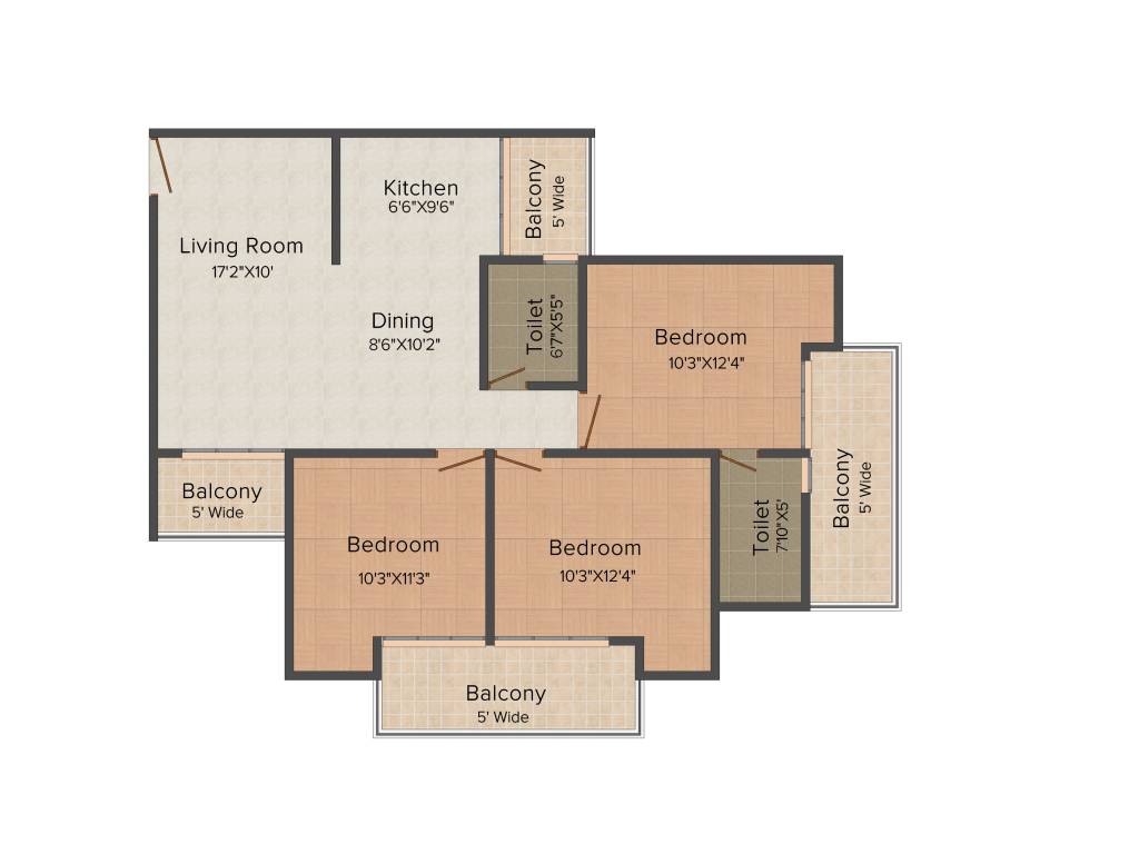 JNC The Park (3BHK+3T (1,440 sq ft) 1440 sq ft)