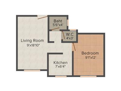 Kaamdhenu Sai Ashok (1BHK+1T (666 sq ft) 666 sq ft)