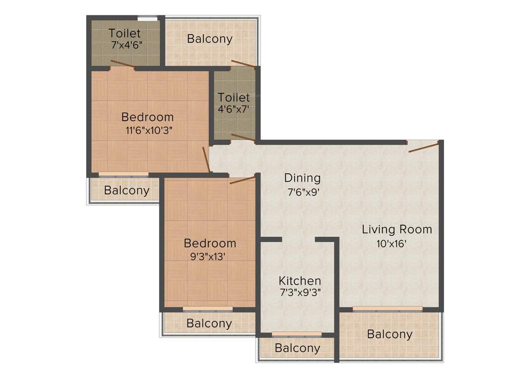 Shelton Shelton Vista (2BHK+2T (1,150 sq ft) 1150 sq ft)