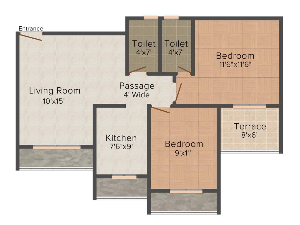 Happy Home Sarvodaya Leela (2BHK+2T (970 sq ft) 970 sq ft)