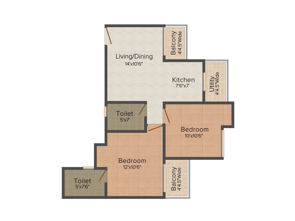 Sethi Max Royal (2BHK+2T (895 sq ft) 895 sq ft)