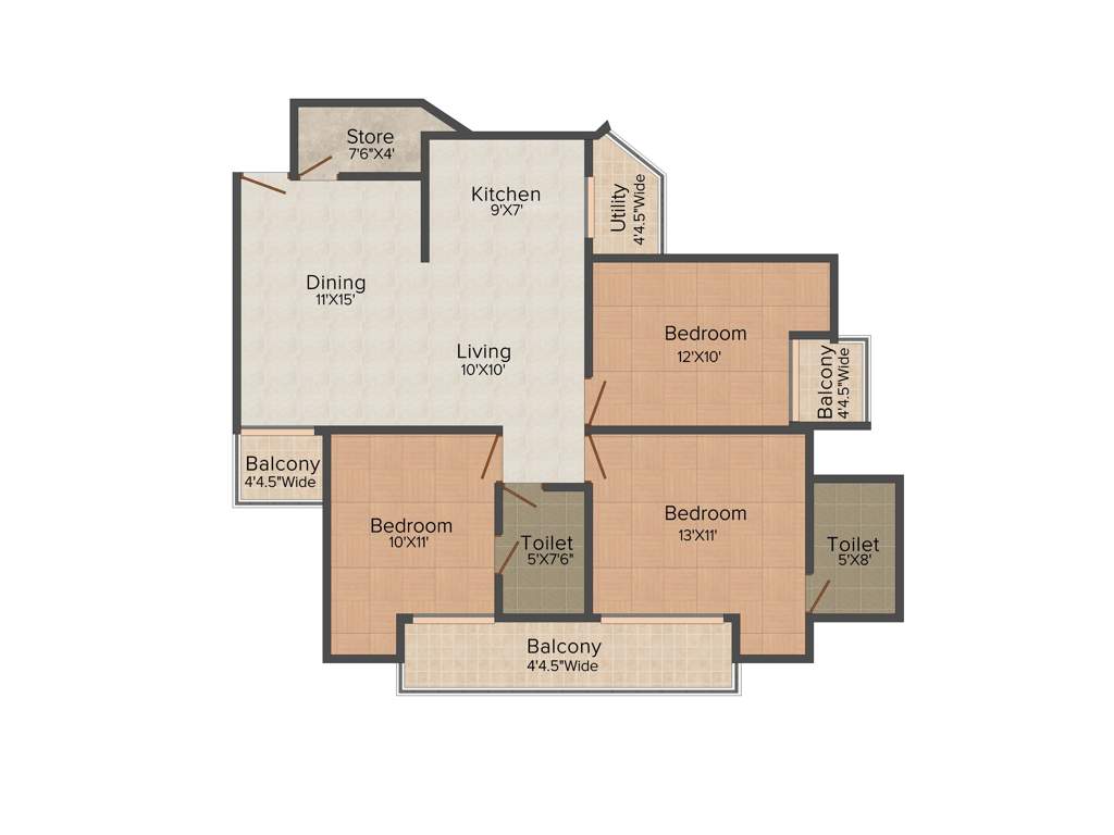 Sethi Max Royal (3BHK+2T (1,440 sq ft) 1440 sq ft)