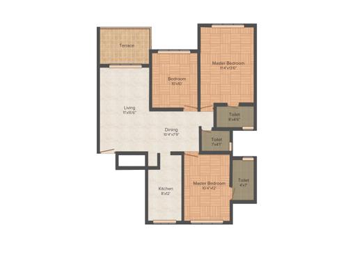 Mahaavir Mahaavir Arpan (3BHK+3T (1,375 sq ft) 1375 sq ft)