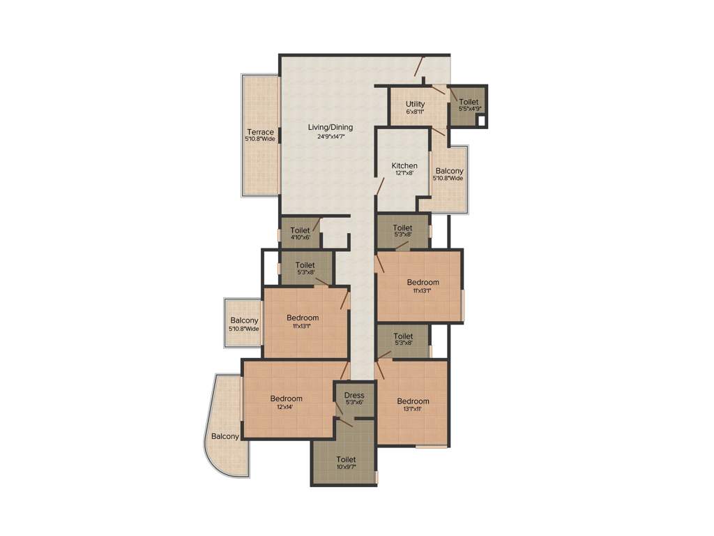 AIPL The Peaceful Homes (4BHK+4T (2,925 sq ft) + Servant Room 2925 sq ft)