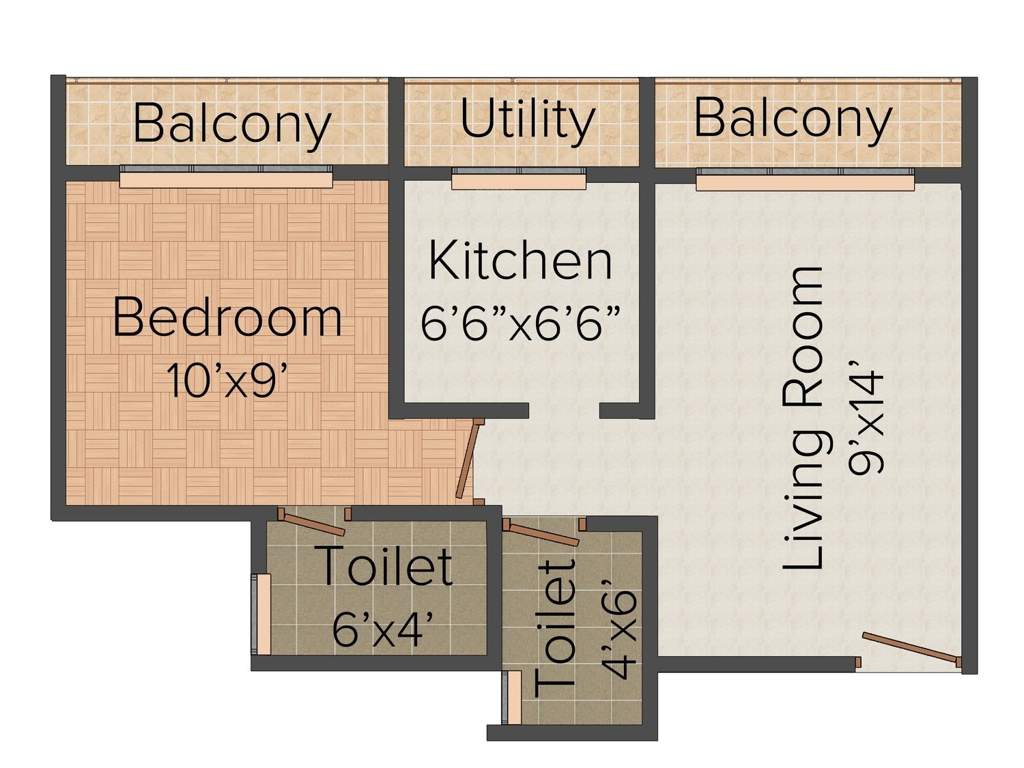 Space Space Galaxy (1BHK+2T (625 sq ft) 625 sq ft)