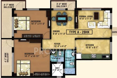 Delta The Signature (2BHK+2T (1,351 sq ft) 1351 sq ft)