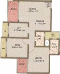 Tricity Pride (2BHK+2T (1,050 sq ft) 1050 sq ft)