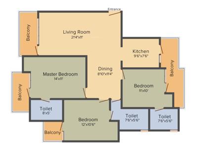 Victory Ace (3BHK+3T (1,695 sq ft) 1695 sq ft)