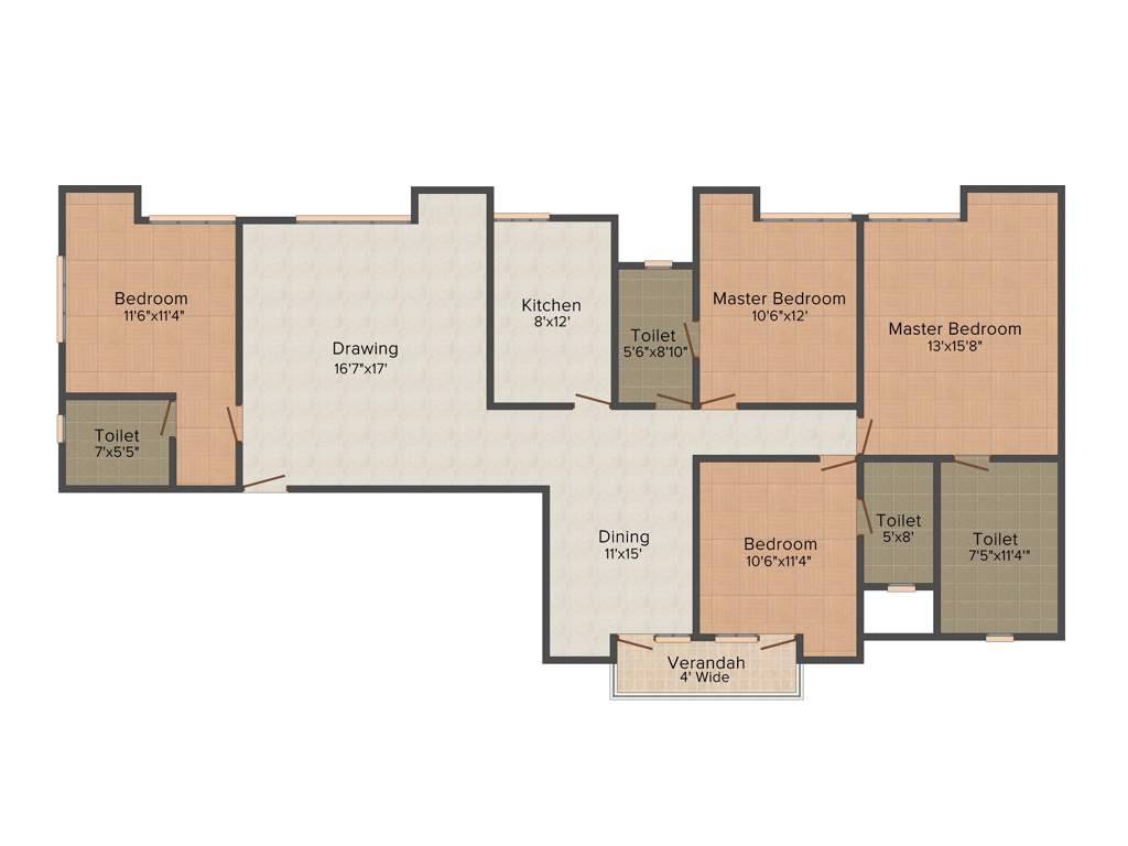 Parsvnath Paramount (4BHK+4T (2,800 sq ft) 2800 sq ft)