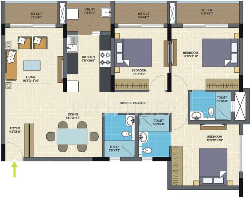Nitesh Columbus Square (3BHK+3T (1,632 sq ft) 1632 sq ft) Nitesh Columbus Square (3BHK+3T (1,632 sq ft) 1632 sq ft)