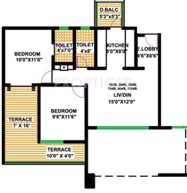 Bhujbal Forest Mist (2BHK+2T (1,011 sq ft) 1011 sq ft)