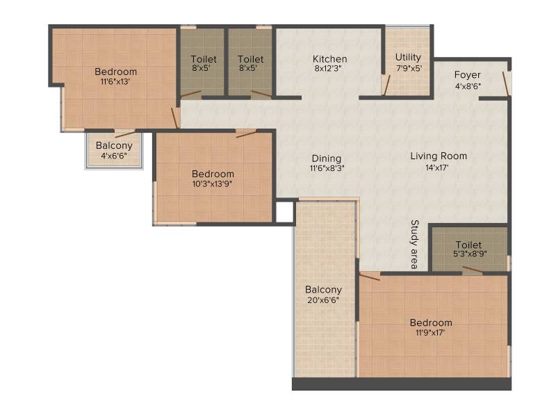 Hoysala Hoysala Ace (3BHK+3T (1,914 sq ft) 1914 sq ft)