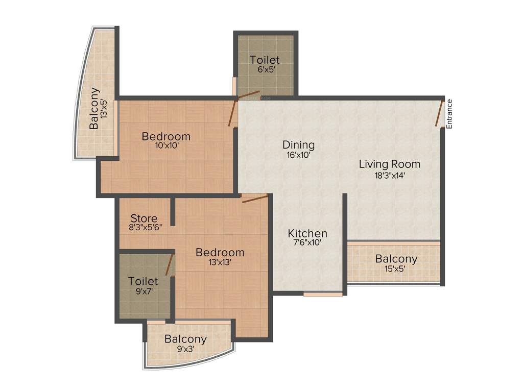The Antriksh Nature (2BHK+2T (1,250 sq ft) 1250 sq ft)