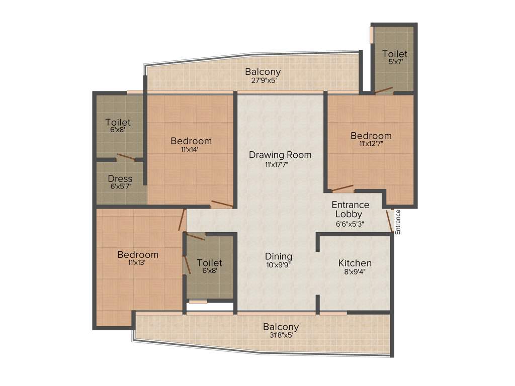 The Antriksh Nature (3BHK+3T (1,750 sq ft) 1750 sq ft)