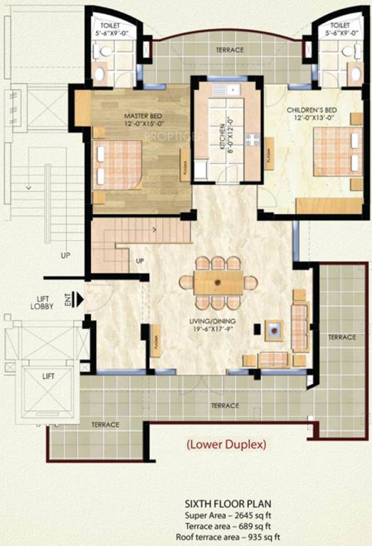 Eldeco Sylvan View (4BHK+4T (2,645 sq ft) Study Room 2645 sq ft)