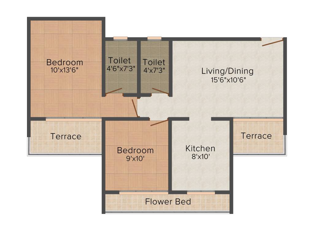 GHP Sonnet (2BHK+2T (1,085 sq ft) 1085 sq ft)