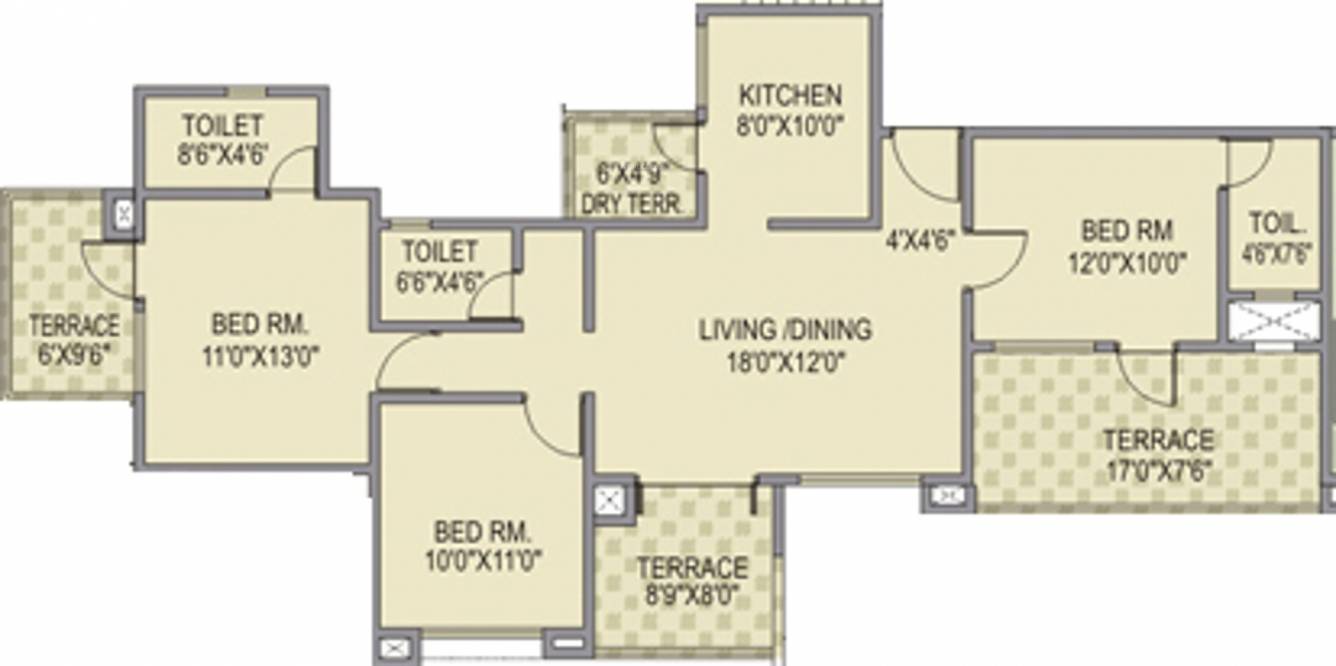 Suyash Nisarg (3BHK+3T (1,468 sq ft) 1468 sq ft)
