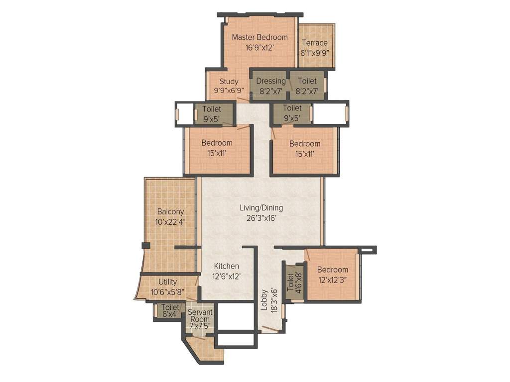 Pride Purple Park Grandeur (4BHK+4T (3,030 sq ft) 3030 sq ft)
