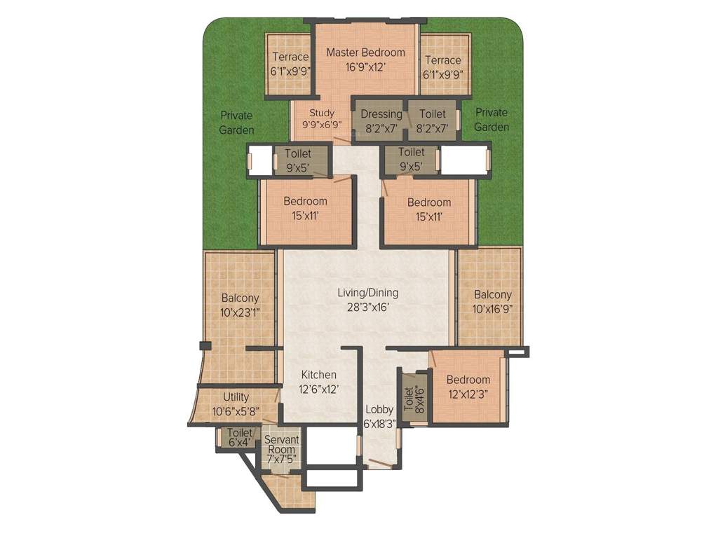 Pride Purple Park Grandeur (4BHK+4T (3,725 sq ft) + Servant Room 3725 sq ft)