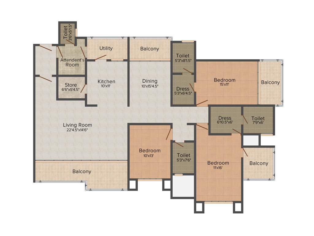 Kamrup Durva Greens (3BHK+4T (2,760 sq ft)   Servant Room 2760 sq ft)