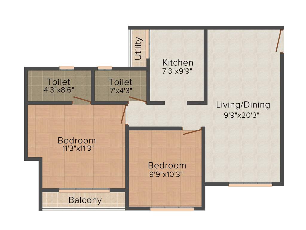 Axis La Promenade (2BHK+2T (935 sq ft) 935 sq ft)