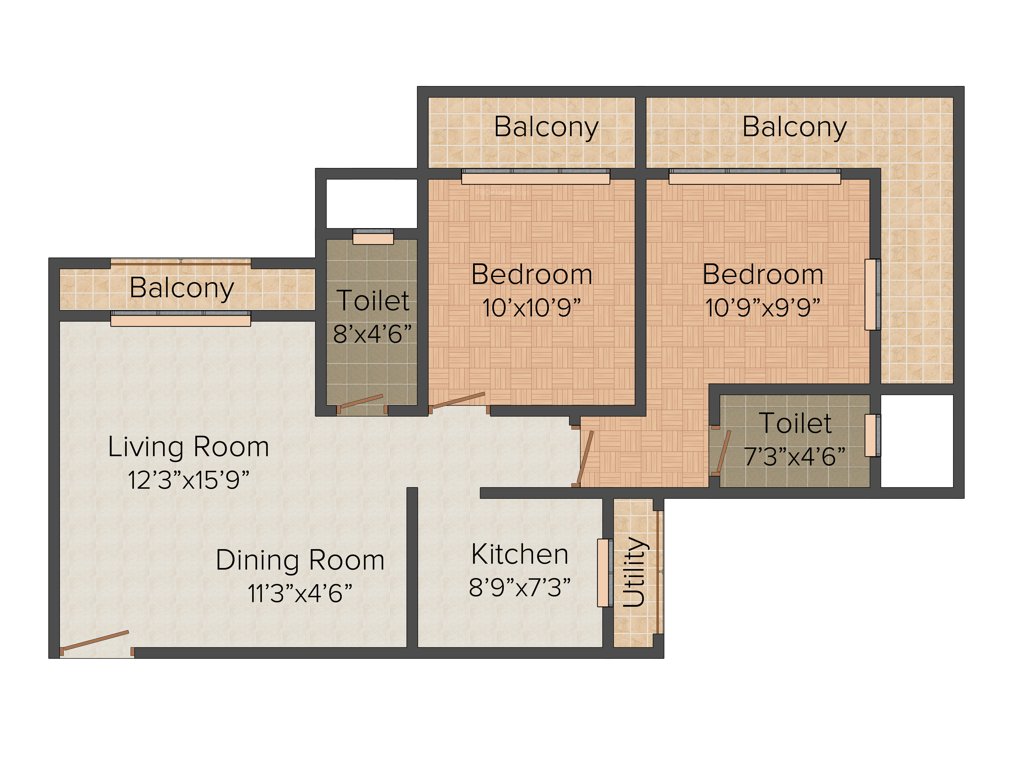 Sanghvi Shree Mohankheda Heights (2BHK+2T (1,250 sq ft) 1250 sq ft)