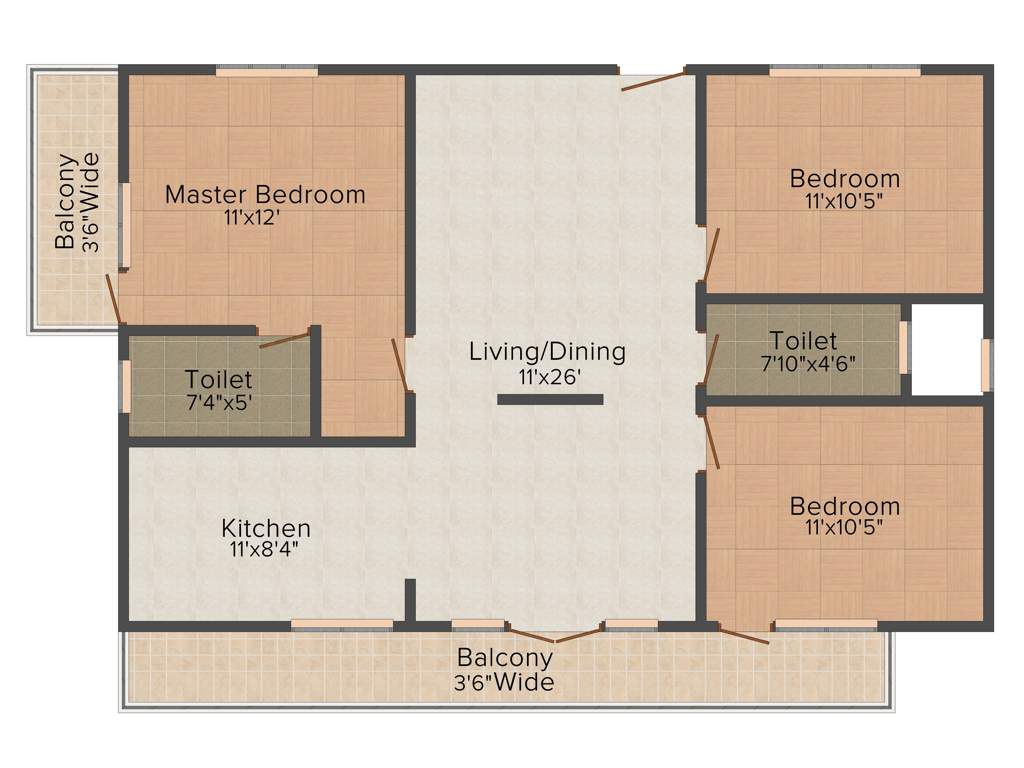 Puja Navarathna (3BHK+3T (1,285 sq ft) 1285 sq ft)