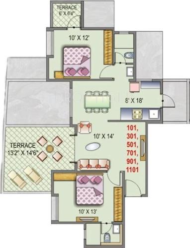 Rishikesh Seraph Supremus (2BHK+2T (1,033 sq ft) 1033 sq ft)