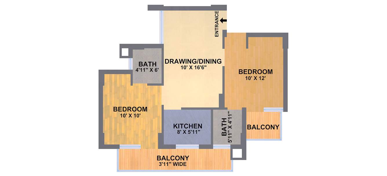Cosmic The Urban Young (2BHK+2T (1,050 sq ft) 1050 sq ft)