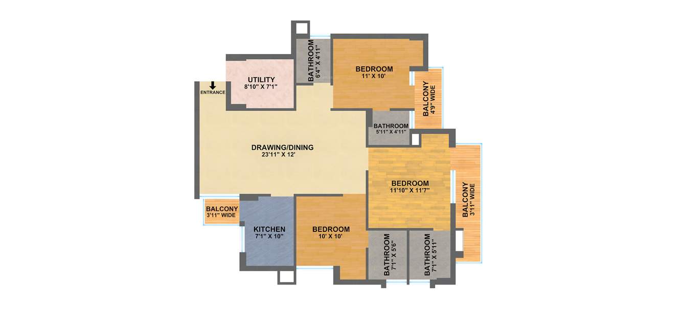 Cosmic The Urban Young (3BHK+3T (1,650 sq ft) 1650 sq ft)