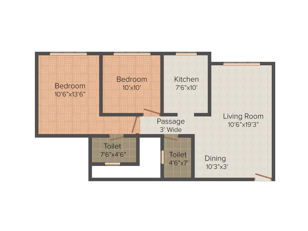 Royal Enrich (2BHK+2T (1,100 sq ft) 1100 sq ft)