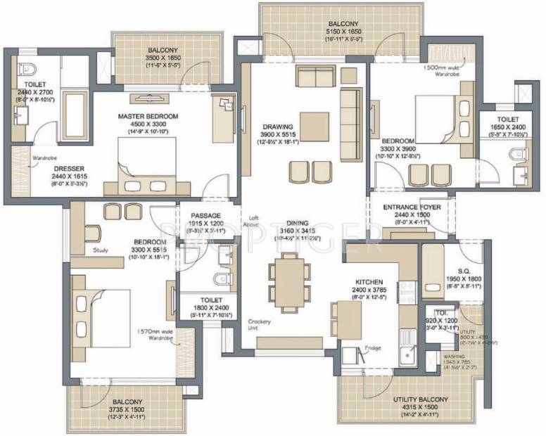 Microtek Greenburg (3BHK+3T (2,285 sq ft) + Study Room 2285 sq ft) Microtek Greenburg (3BHK+3T (2,285 sq ft) + Study Room 2285 sq ft)
