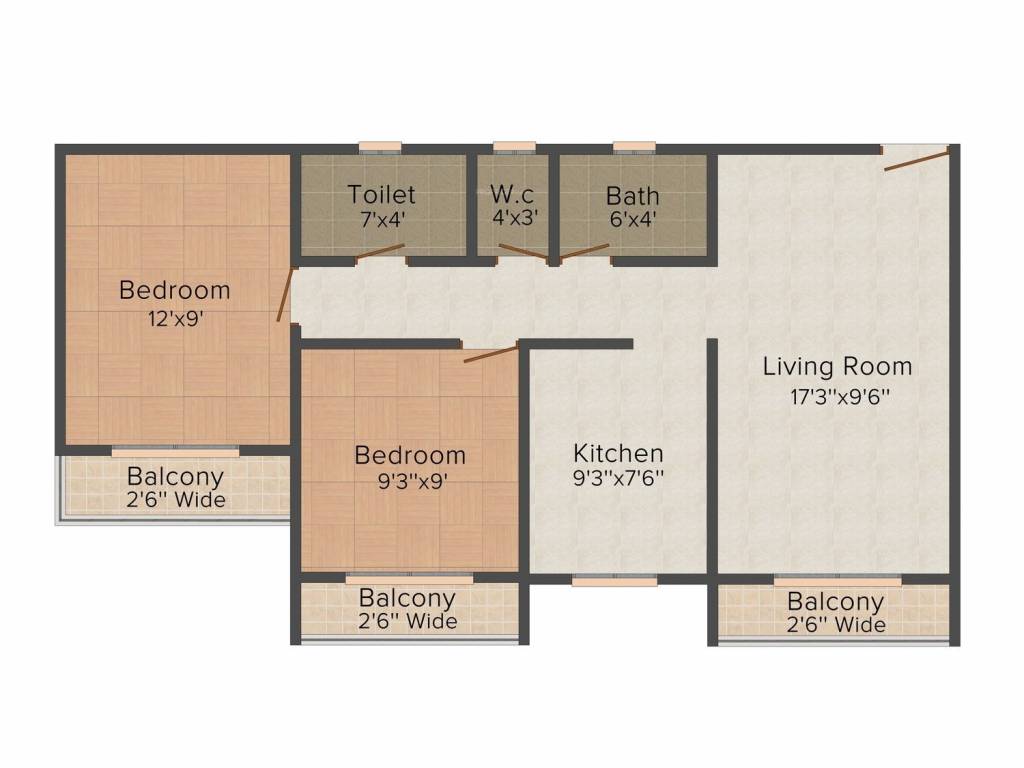 Dharti Park (2BHK+2T (850 sq ft) 850 sq ft)