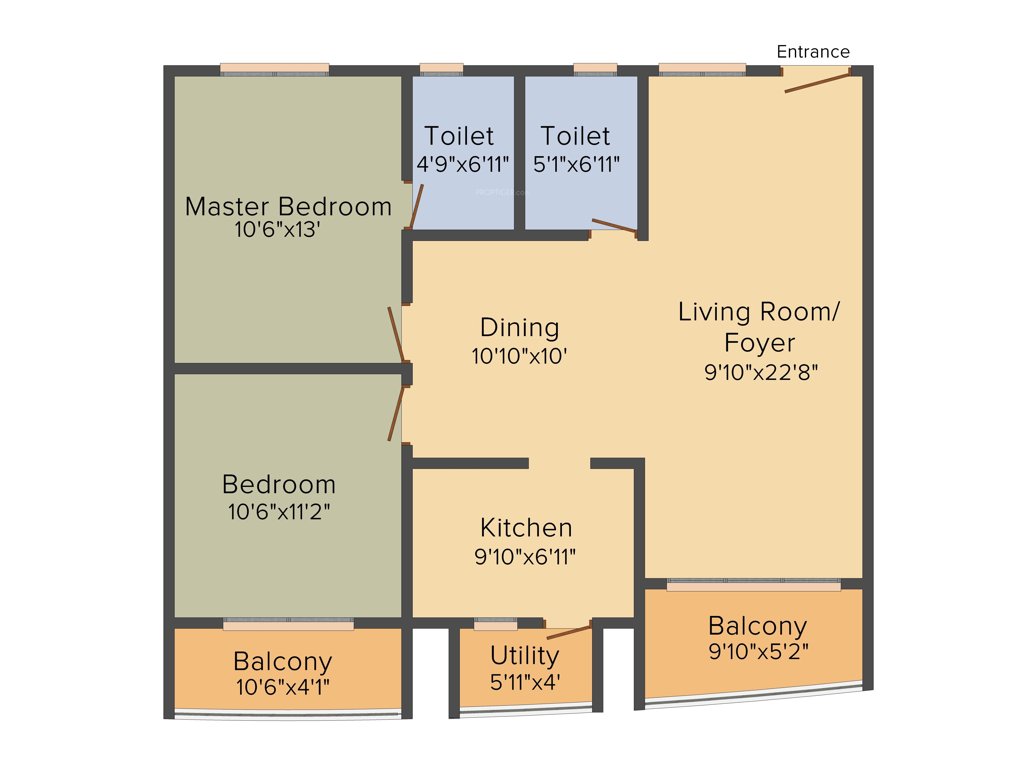 Kolte Patil Mirabilis (2BHK+2T (1,162 sq ft) 1162 sq ft)