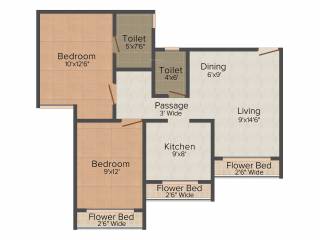 Arihant Aloki (2BHK+2T (1,021 sq ft) 1021 sq ft)