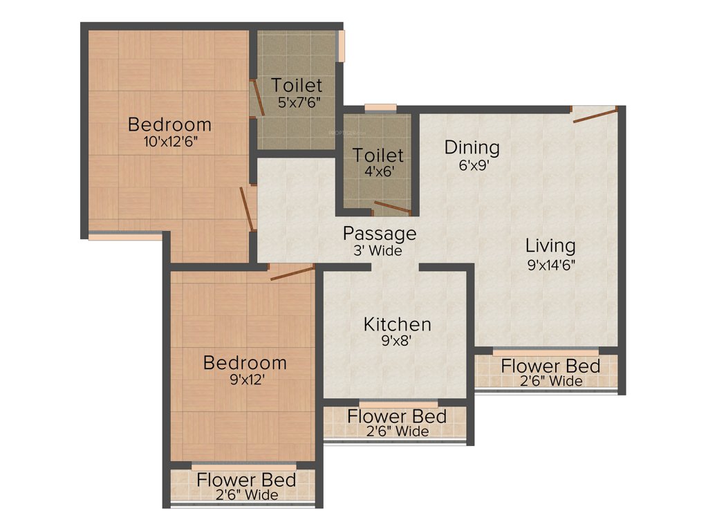 Arihant Aloki (2BHK+2T (1,021 sq ft) 1021 sq ft)